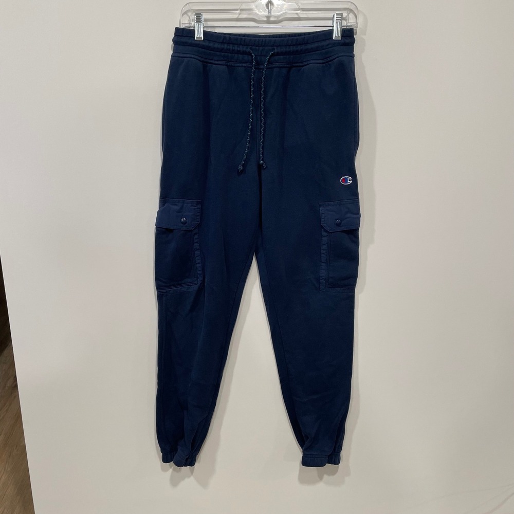 Champion Men's Navy‎ Blue Cargo Joggers Sweatpants Size M Athleticwear